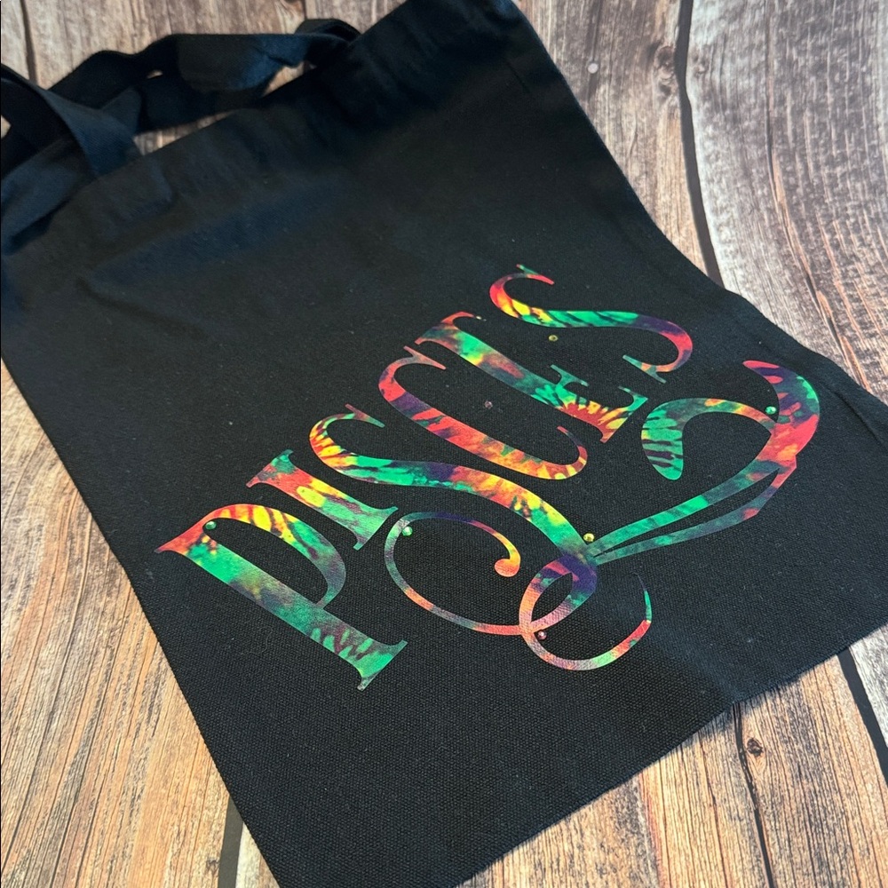 NEW Black Canvas 12”x15” Tote Bag with Pisces Design Item #PHK6314